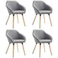 Jídelní židle 4 ks světle šedé textil - Jídelní židle