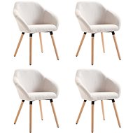 Jídelní židle 4 ks krémové textil - Jídelní židle