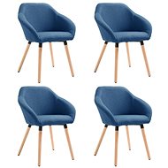 Jídelní židle 4 ks modré textil - Jídelní židle