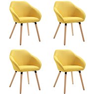 Jídelní židle 4 ks žluté textil - Jídelní židle