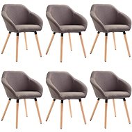 Jídelní židle 6 ks taupe textil - Jídelní židle