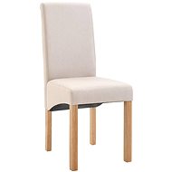 Jídelní židle 6 ks krémové textil - Jídelní židle