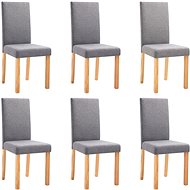 Jídelní židle 6 ks světle šedé textil - Jídelní židle