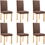 Jídelní židle 6 ks hnědé textil - Jídelní židle