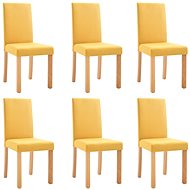Jídelní židle 6 ks žluté textil - Jídelní židle