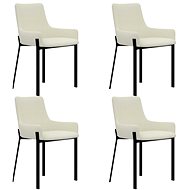 Jídelní židle 4 ks krémové textil - Jídelní židle