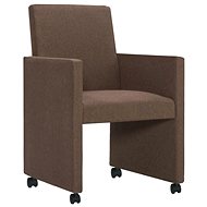 Jídelní židle 2 ks hnědé textil - Jídelní židle