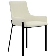 Jídelní židle 2 ks krémové textil - Jídelní židle