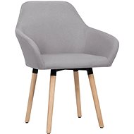 Jídelní židle 2 ks světle šedé textil - Jídelní židle