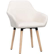 Jídelní židle 2 ks krémové textil - Jídelní židle
