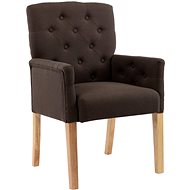 Jídelní židle s područkami hnědá textil - Jídelní židle