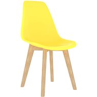 Jídelní židle 4 ks žluté plast - Jídelní židle