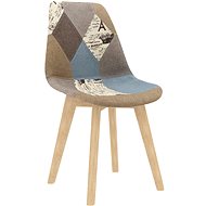 Jídelní židle 4 ks patchwork šedý textil - Jídelní židle