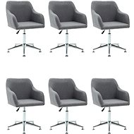 Otočné jídelní židle 6 ks světle šedé textil - Jídelní židle