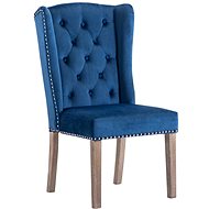 Jídelní židle 2 ks modré samet - Jídelní židle