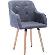 Jídelní židle 6 ks světle šedé textil - Jídelní židle