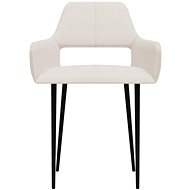 Jídelní židle 6 ks krémové textil - Jídelní židle