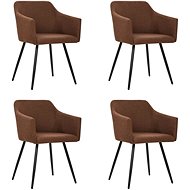 Jídelní židle 4 ks hnědé textil - Jídelní židle