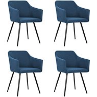 Jídelní židle 4 ks modré textil - Jídelní židle