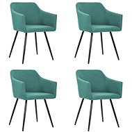 Jídelní židle 4 ks zelené textil - Jídelní židle