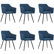 Jídelní židle 6 ks modré textil - Jídelní židle