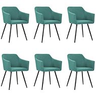Jídelní židle 6 ks zelené textil - Jídelní židle