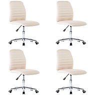 Jídelní židle 4 ks krémové textil - Jídelní židle