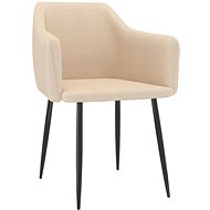 Jídelní židle 6 ks krémové textil - Jídelní židle