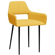 Jídelní židle 2 ks žluté textil - Jídelní židle