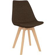 Jídelní židle 4 ks hnědé textil - Jídelní židle