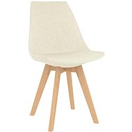 Jídelní židle 2 ks krémové textil - Jídelní židle