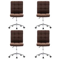Jídelní židle 4 ks hnědé textil - Jídelní židle