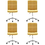 Jídelní židle 4 ks žluté textil - Jídelní židle