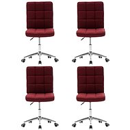 Jídelní židle 4 ks vínové textil - Jídelní židle