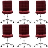 Jídelní židle 6 ks vínové textil - Jídelní židle