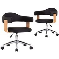 Otočné jedálenské stoličky, 2 ks, čierne, umelá koža - Jedálenská stolička