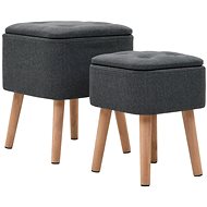 Stoličky s úložným prostorem 2 ks tmavě šedé textil - Stolička