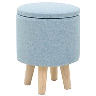Stolička s úložným prostorem modrá textil - Stolička
