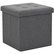 Skládací úložná stolička tmavě šedá umělý len - Stool