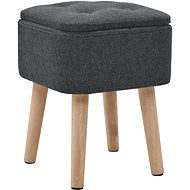 Stolička s úložným prostorem tmavě šedá textil - Stolička