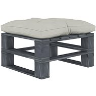 Garden Stool from Pallets with Beige Wood Cushion 3052567 - Ottoman