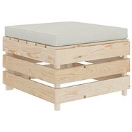 Garden Stool from Pallets with Beige Wood Cushion 3051801 - Ottoman