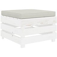 Garden Stool from Pallets with Beige Wood Cushion 3051939 - Ottoman