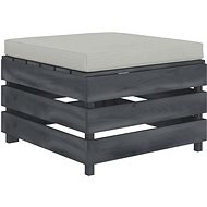 Garden Stool from Pallets with Beige Cushion Wood 3052077 - Ottoman