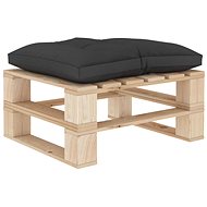 Garden Stool from Pallets with a Black Cushion Wood3052207 - Ottoman