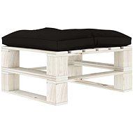 Garden Stool from Pallets with Black Cushion, Wood 3052351 - Ottoman