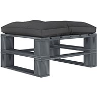 Garden Stool from Pallets with Black Cushion Wood 3052495 - Ottoman