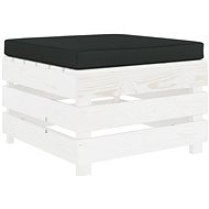 Garden Stool from Pallets with Black Cushion, Wood 3051870 - Ottoman