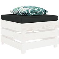 Garden Stool from Pallets with Black Cushion, Wood 3051985 - Ottoman