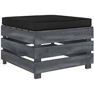 Garden Stool from Pallets with Black Cushion Wood 3052008 - Ottoman